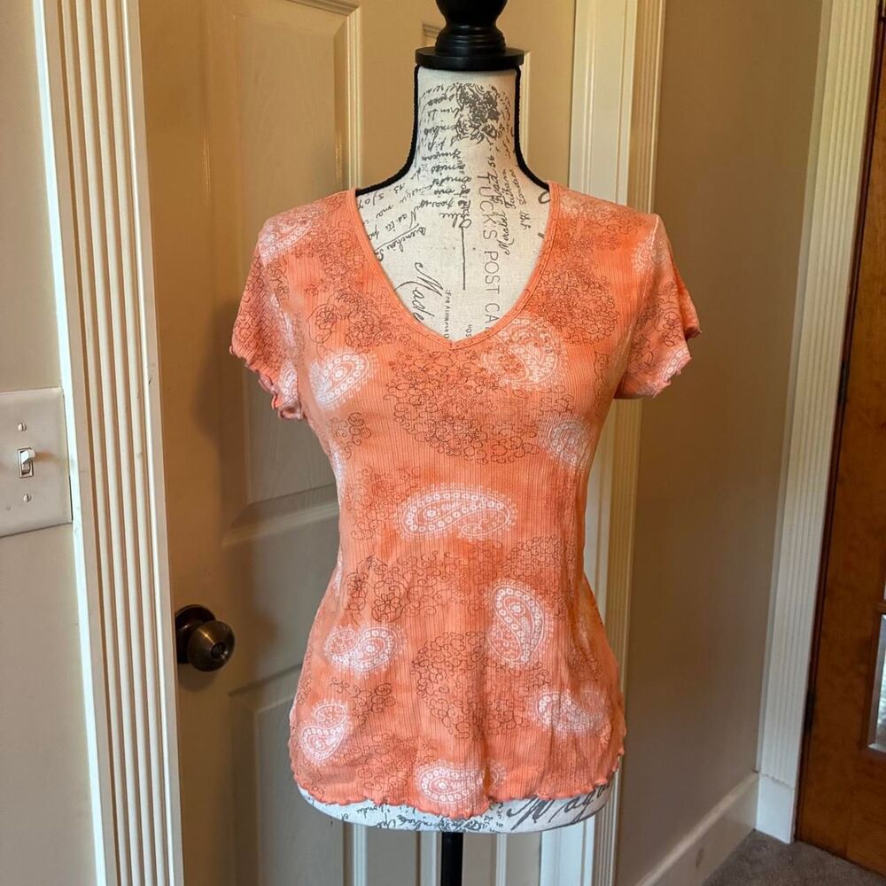 Faded-glory Women's Orange and White Blouse